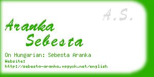 aranka sebesta business card